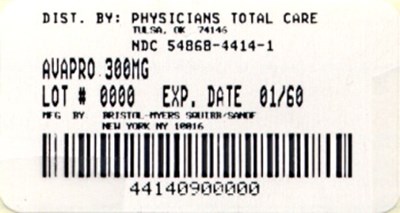 Avapro 300 mg Bottle Label - 300mg package label